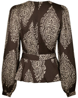 Neo Noir rista paisley drop blouse 166208 676 dark brown Bruin - 36
