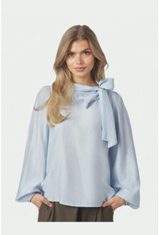 Neo Noir selene crisp blouse 167253 145 light blue Lichtblauw - 38
