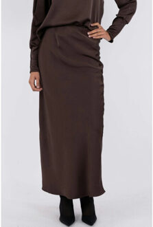 Neo Noir vicky heavy sateen skirt 159588 676 dark brown Bruin - 38