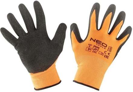 Neo Werkhandschoen polyester | Met gekreukte latex coating | M10 - 6453461
