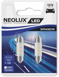 Neolux LED Retrofit 6000K - Festoon 36mm - 12V/0.5W - set à 2 stuks