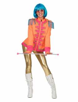 Neon Beatles jas dames oranje Oranje, Multikleur - Print