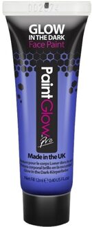 Neon blauwe Glow in the Dark schmink/make-up tube 12 ml - Lichtgevende schmink/make-up blauw thema