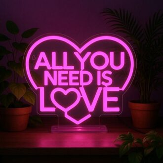 neon effect led lamp - all you need is love - it's a sign