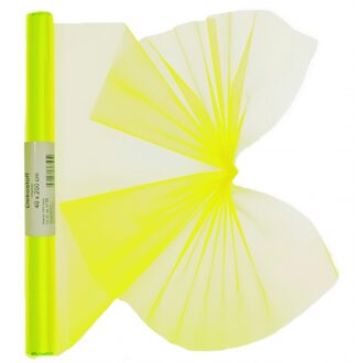 Neon gele organza op rol 40 x 200 cm