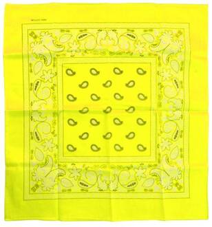 Neon Gele Zakdoek Bandana 53 X 53 Cm Geel