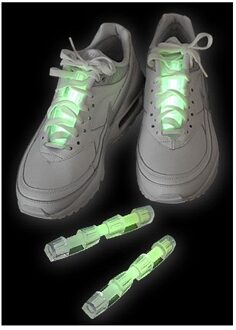 Neon glow lichtgevende schoenverlichting groen 2x stuks