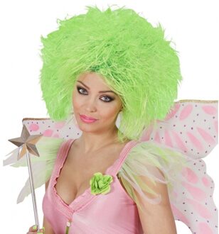 Neon groene pruik voor dames