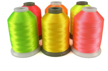 Neon Kleuren Polyester Borduurmachine Draad 6 Kleuren, 1000M Elk