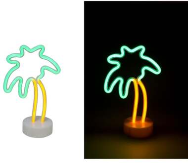 Neon Lamp LED Palmboom Silhouet Geel - Beige - Creme, Groen