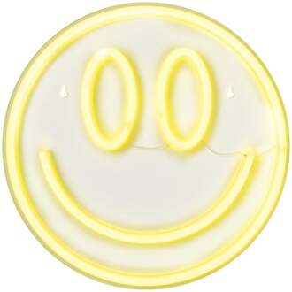 Neon LED lamp smiley - geel - ø33x2 cm