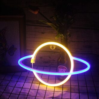 Neon Led Light Kleurrijke Planeet Neon Muur Art Teken Voor Kamer Home Party Bruiloft Decoratie Party Opknoping Neon Lamp # T1G