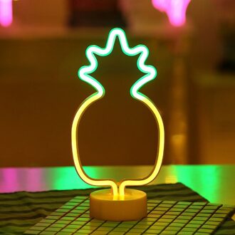 Neon Led Verlichting Teken Nachtlampje Art Decoratieve Verlichting Kinderen Home Decor Voor Woonkamer Slaapkamer Kleurrijke Lamp ananas