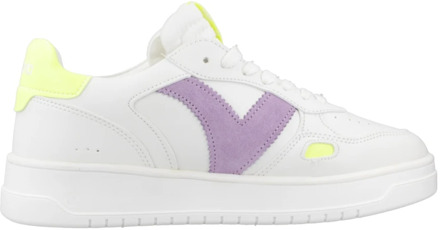 Neon Leren Sneakers Victoria , White , Dames - 38 Eu,37 Eu,40 Eu,39 EU