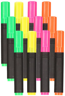 Neon markeerstiften/tekst markers - 12 stuks - Thuis/kantoor schrijfwaren