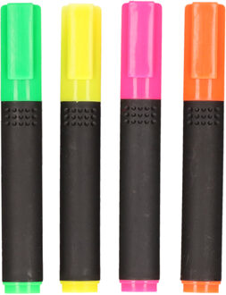 Neon markeerstiften/tekst markers - 4 stuks - Thuis/kantoor schrijfwaren
