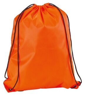 Neon oranje gymtas/sporttas met rijgkoord 34 x 42 cm