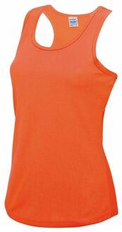 Neon oranje sport singlet voor dames S (36)