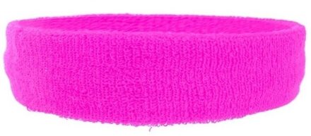 Neon roze hoofd zweetband - voor volwassenen - haarband - fluor - carnaval verkleed - sport