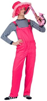 Neon roze tuinbroek verkleedkleding voor volwassenen L - Carnavalsbroeken