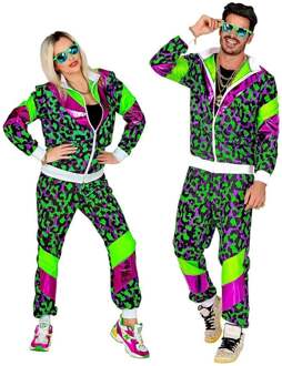 Neon Trainingspak Party Animal Groen/Paars Multikleur - Print