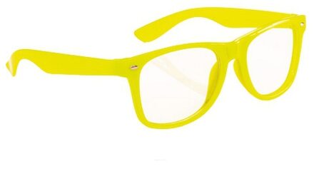 Neon verkleed bril fel geel