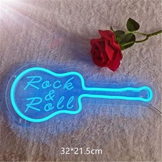 Neon Verlichting Voor Winkel Bar Teken Verjaardagsfeestje Decoraties Paddestoel Gitaar Neon Borden Voor Room Music Bar Muur Decor Licht up Teken blauw guitar