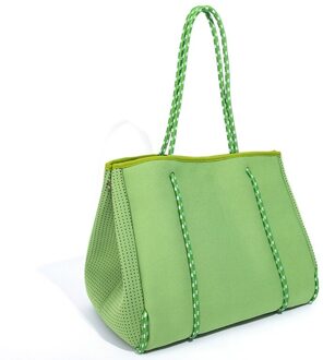 Neopreen Ademend Tas Schouder Grote Capaciteit Casual Tote Bag Top-Handvat Tassen Schoudertassen groen