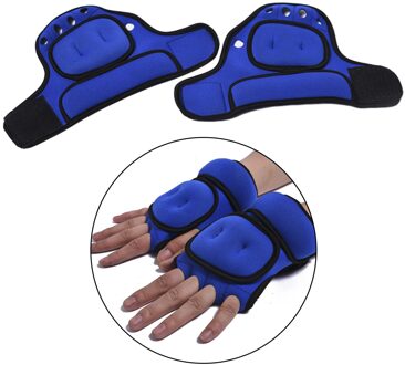 Neopreen Gewogen Handschoenen Zandzak Vrouwen Mannen Workout Half Vinger Polssteun Zandzak Handschoenen Running Sport Apparatuur blauw