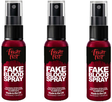 Nep bloed schmink/make up - 3x - spray - 50 ml