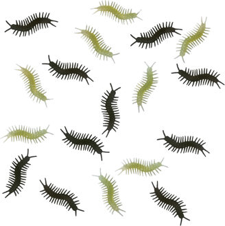 Nep duizendpoten - set 18x stuks - zwart/glow in the dark - Horror/griezel thema beestjes