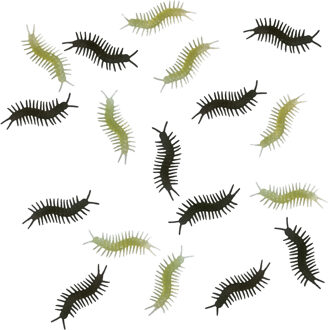 Nep duizendpoten - set 36x stuks - zwart/glow in the dark - Horror/griezel thema beestjes