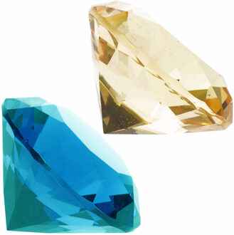 Nep edelstenen/diamanten van glas 5 cm doorsnede geel en groen