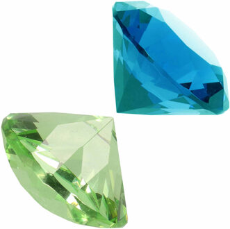 Nep edelstenen/diamanten van glas 5 cm doorsnede groen en blauw