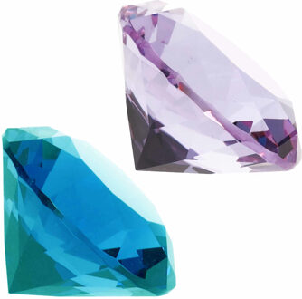 Nep edelstenen/diamanten van glas 5 cm doorsnede lila en blauw
