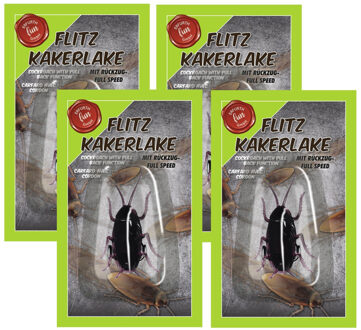 Nep kakkerlak bewegend - 4x - pull back - fopartikelen - kunststof - Horror insecten