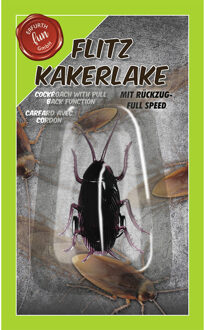 Nep kakkerlak bewegend - pull back - fopartikelen - kunststof - Horror insecten Zwart