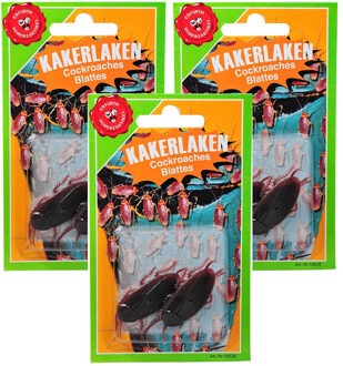 Nep kakkerlakken - 6x - fopartikelen - kunststof - Horror insecten