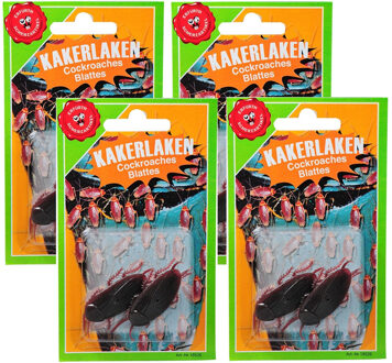 Nep kakkerlakken - 8x - fopartikelen - kunststof - Horror insecten