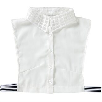 Nep Kraag Shirt Afneembare Kragen Solid Shirt Revers Blouse Top Vrouwen Zwart Wit Plaid Kleding Kragen Accessoires