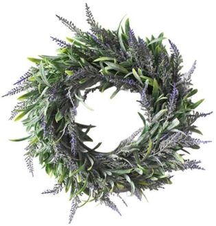 Nep Lavendel Opknoping Krans Garland Voor Voordeur Kerst Decoratie Bruiloft K1W5