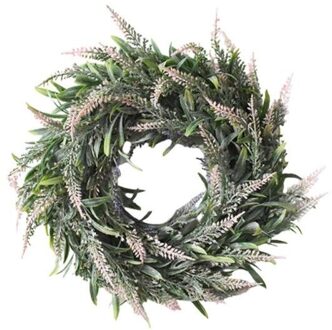 Nep Lavendel Opknoping Krans Garland Voor Voordeur Kerst Decoratie Bruiloft K1W5