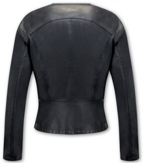 Nep leren jasje - maat S Zwart