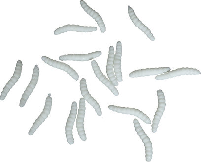 Nep maden/wormen - 100x st - wit - 4 cm - elastisch - Horror/griezel thema decoratie beestjes