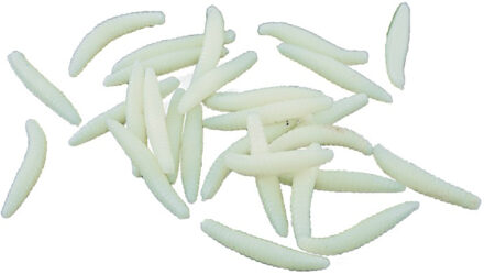 nep maden/wormen 4 cm - wit - 40xA stuks - sticky - Horror/griezel thema decoratie beestjes - Feestdecoratievoorwe