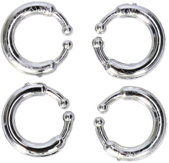 Nep neusringen 4x stuks - Carnaval/verkleedaccessoires - Nep/fop neusringen/piercings