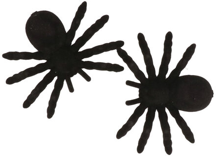 Nep spinnen 10 cm - 2x - Halloween decoratie - Horror themafeest versiering - Kunststof dieren Multi
