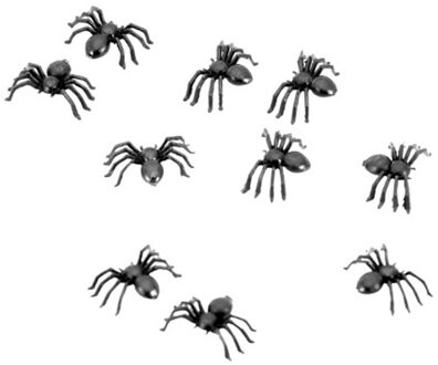 nep spinnen/spinnetjes 2 cm - zwart - 80x stuks - Horror/griezel thema decoratie beestjes - Feestdecoratievoorwerp