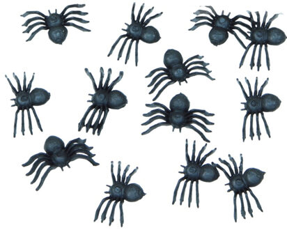 Nep spinnen/spinnetjes 3 x 3 cm - zwart - 140x stuks - Horror/griezel thema decoratie beestjes
