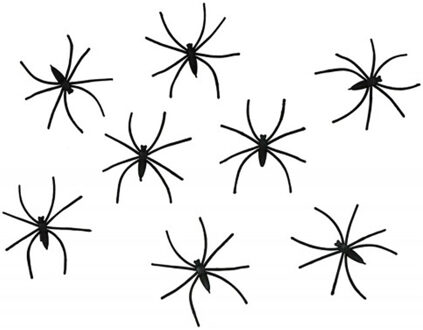 nep spinnen/spinnetjes 4 cm - zwart - 24x - Horror/Halloween thema decoratie beestjes - Feestdecoratievoorwerp